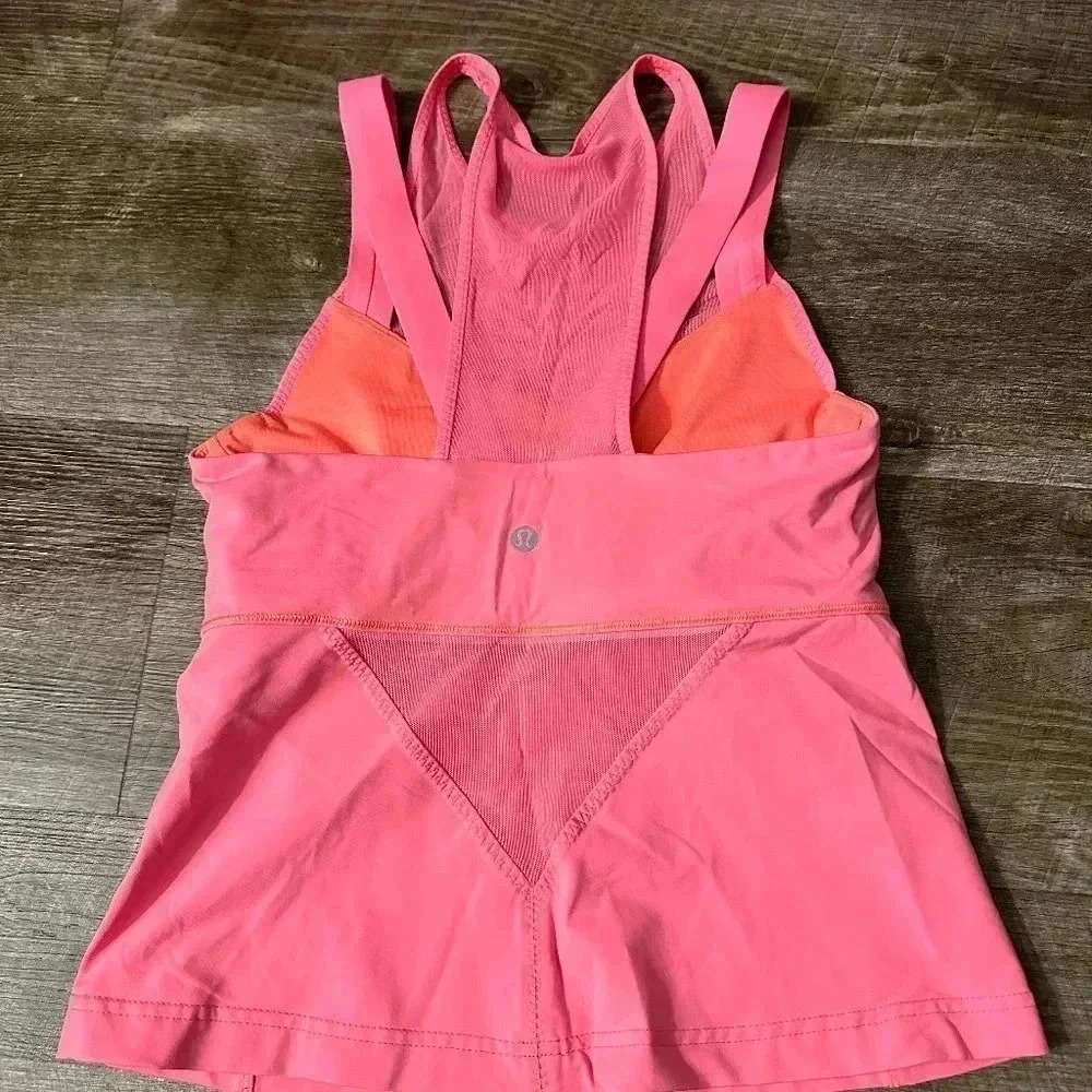 Lululemon Coral High Neck Mesh Tank size 6 - Picture 2 of 5
